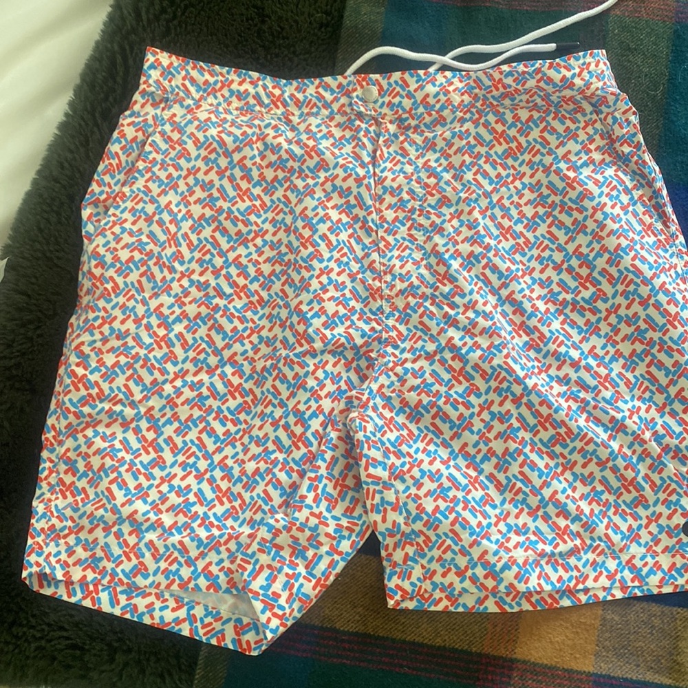 Solid and stripe swim trunks NWT